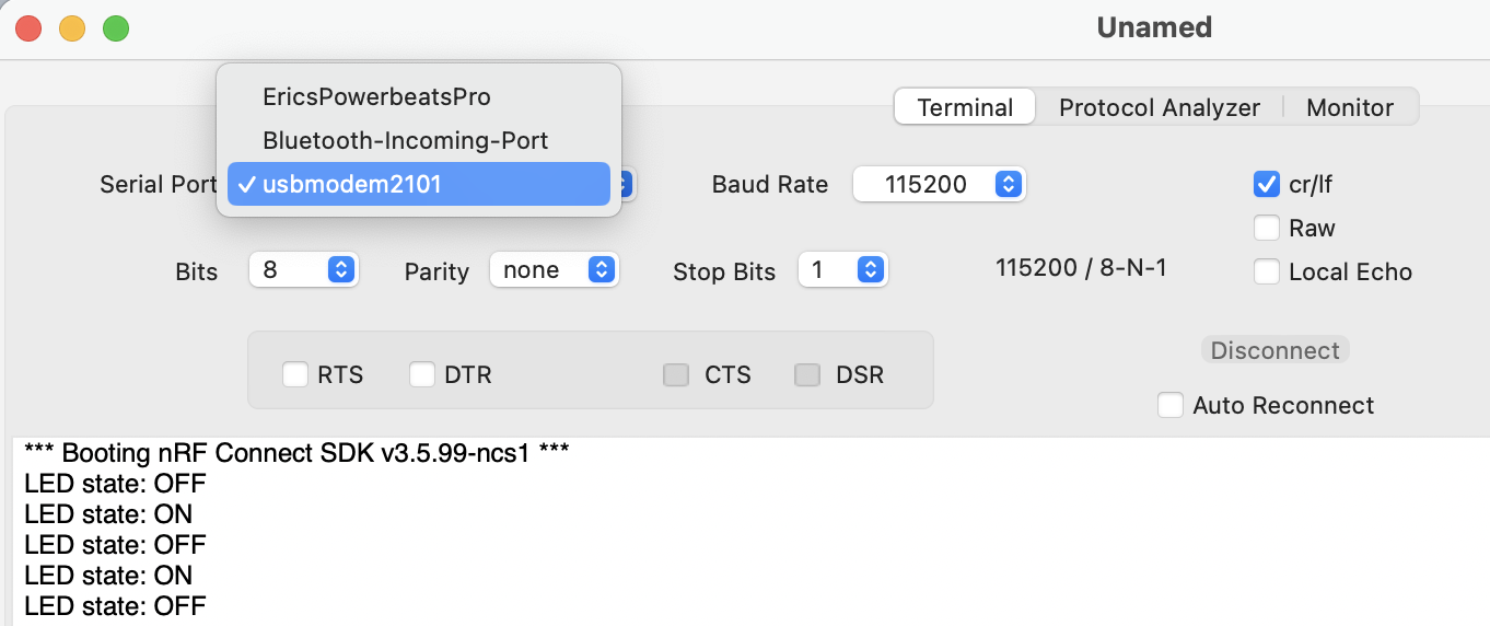 Connected to the XIAO board serial port and looking at the logs