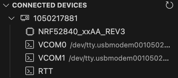 nRF52840 DK showing up instead of XIAO board