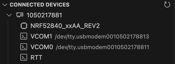 XIAO board showing up as expected in VS Code