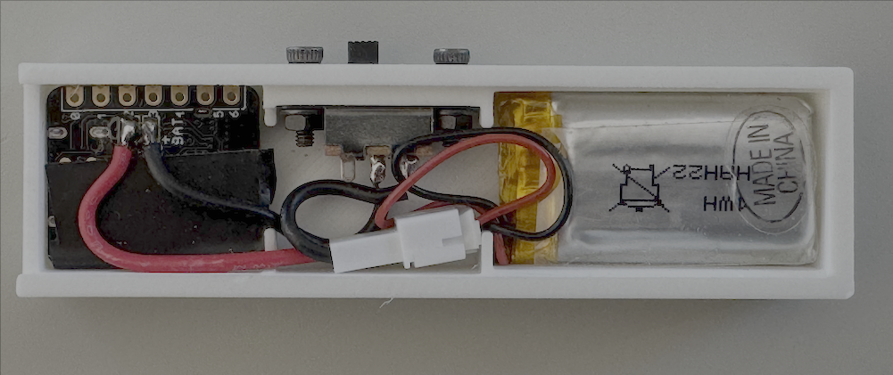 Device inside the new enclosure, pretty tightly packed.